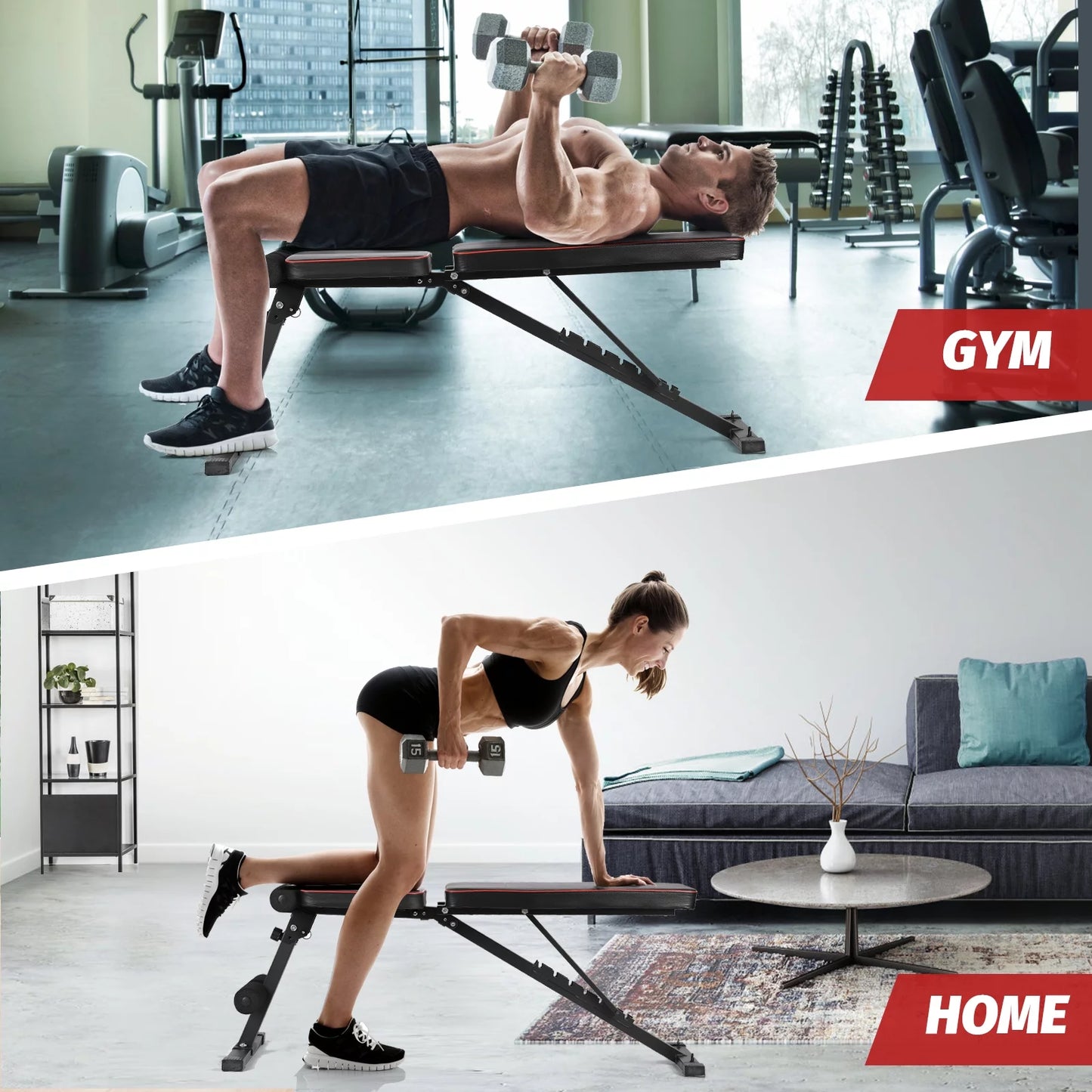 Adjustable Weight Bench for Full Body Workouts Exercise Training