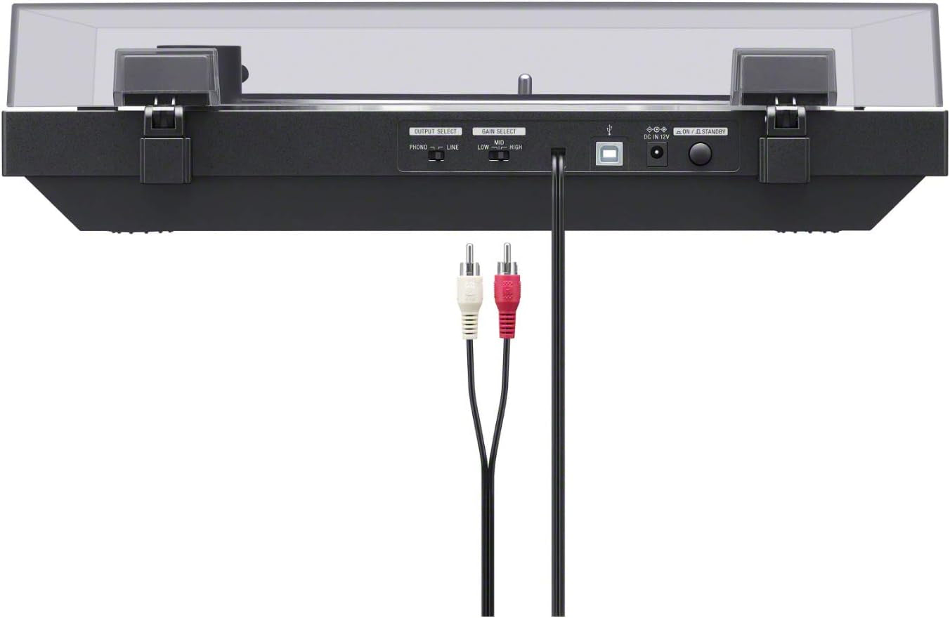 PS-LX310BT Belt Drive Turntable: Fully Automatic Wireless Vinyl Record Player with Bluetooth and USB Output Black