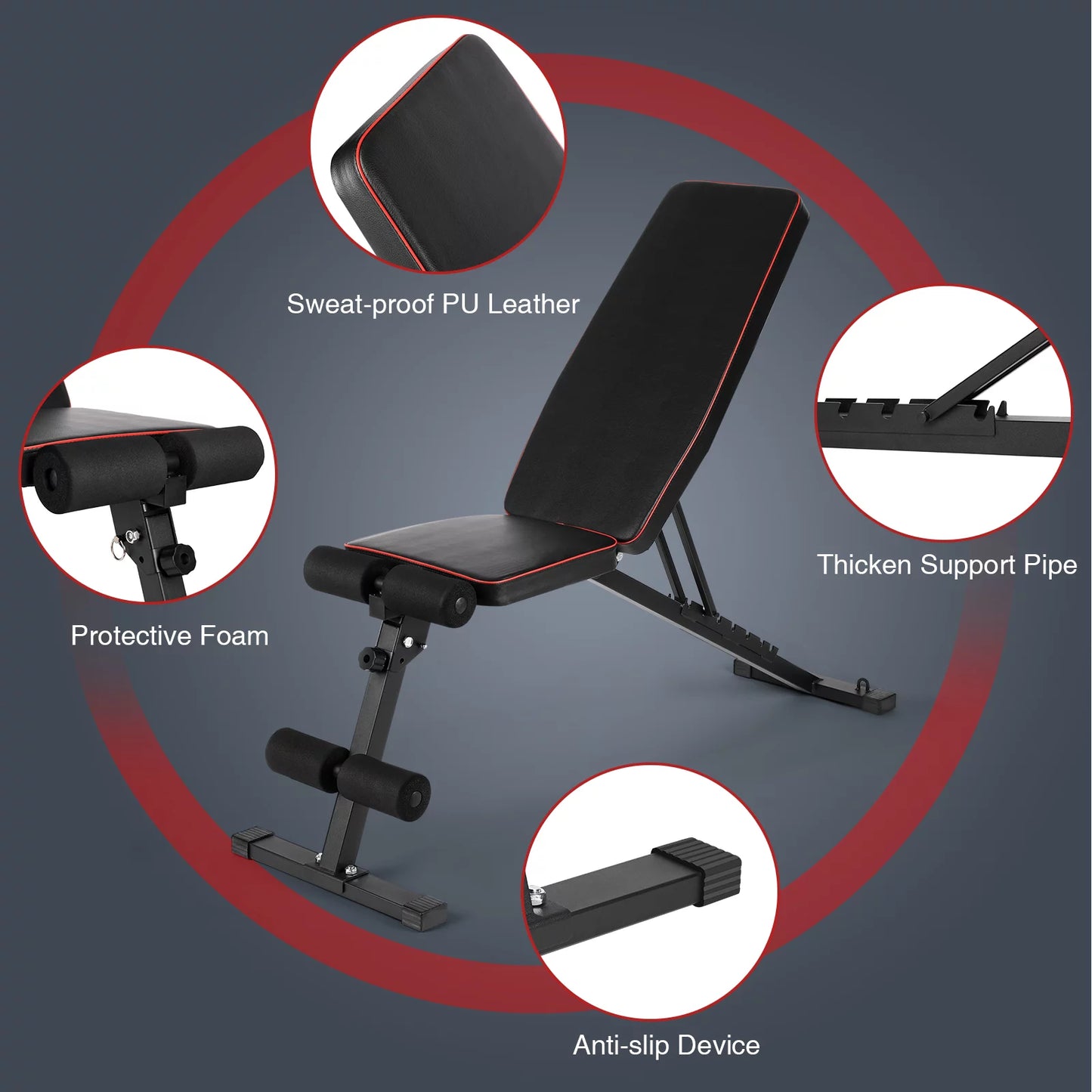 Adjustable Weight Bench for Full Body Workouts Exercise Training
