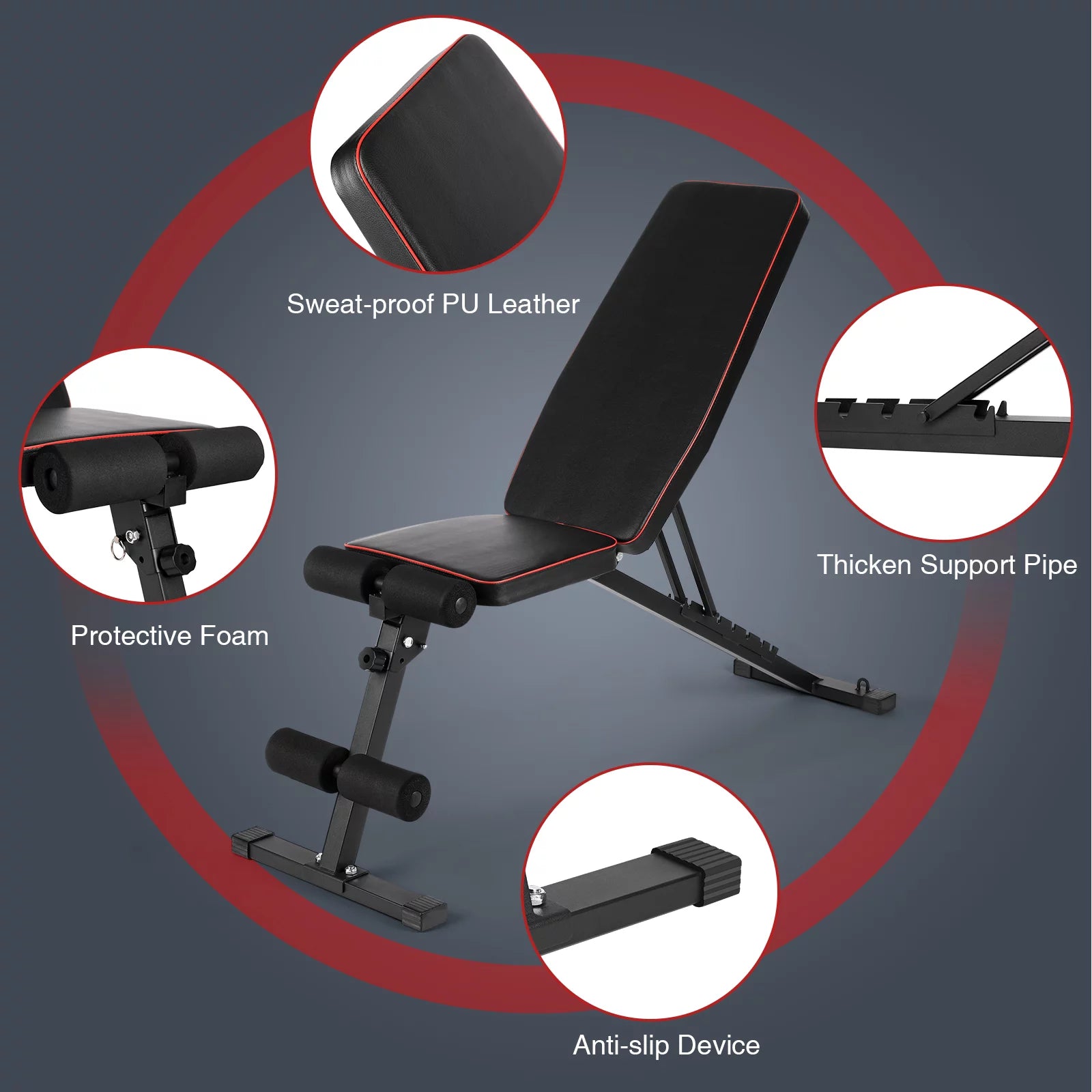Adjustable Weight Bench for Full Body Workouts Exercise Training