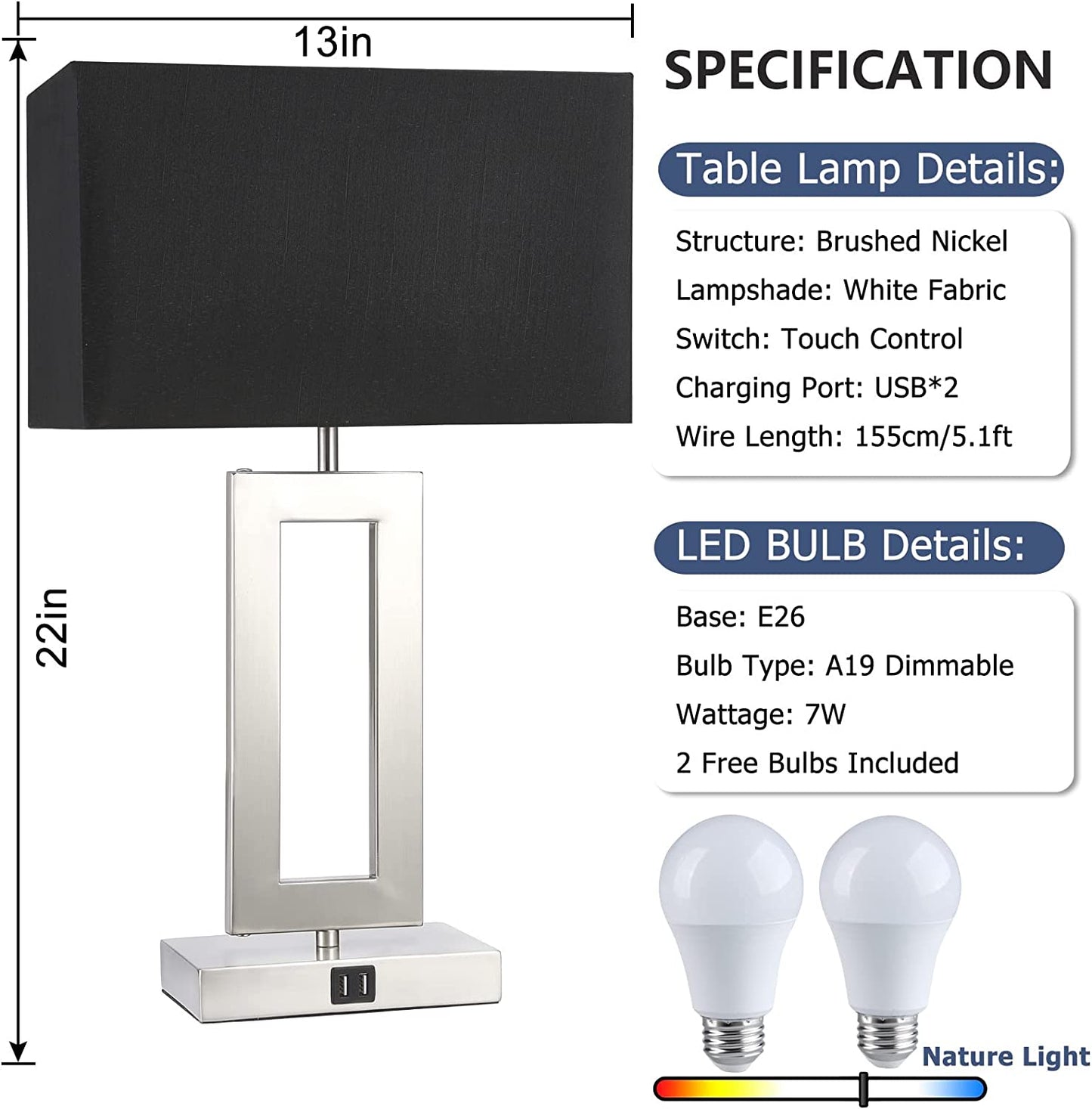 Act Fast: 22" Bedroom Lamp Set