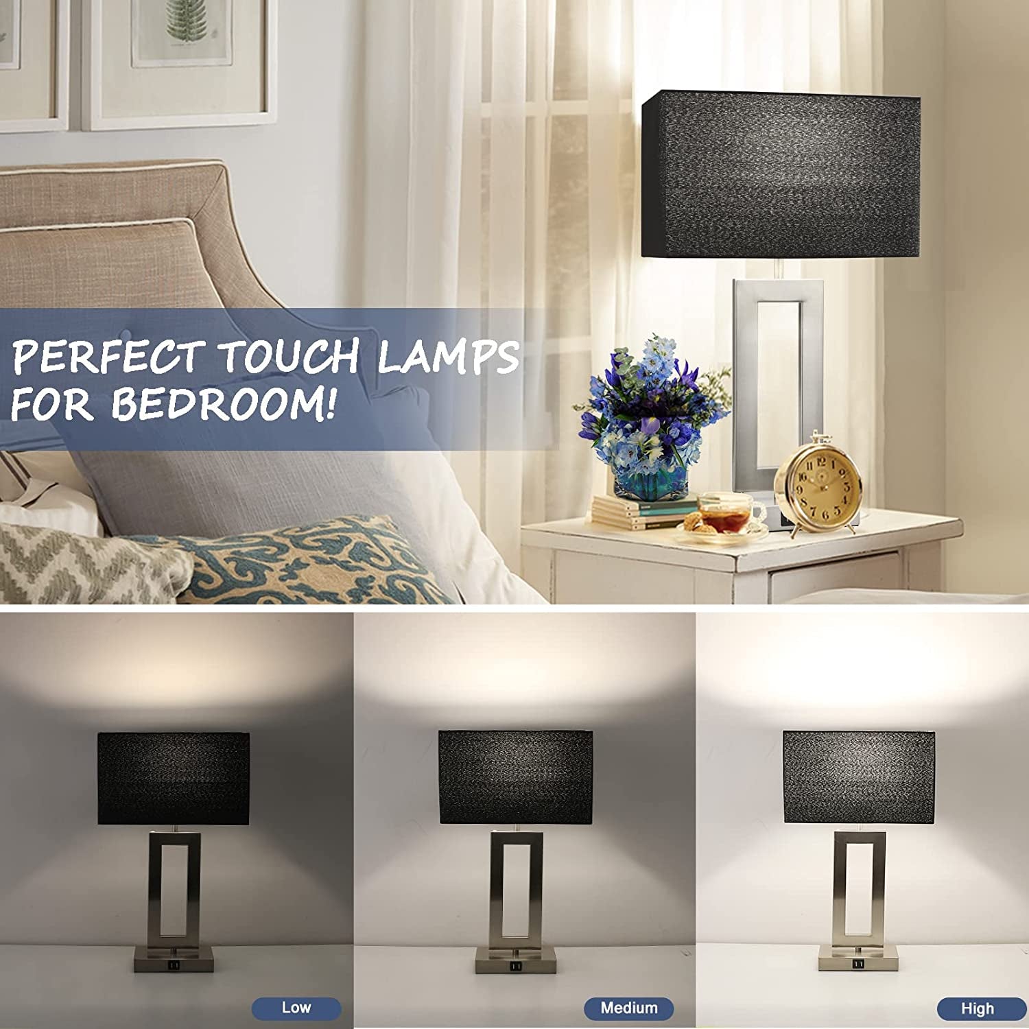 Act Fast: 22" Bedroom Lamp Set