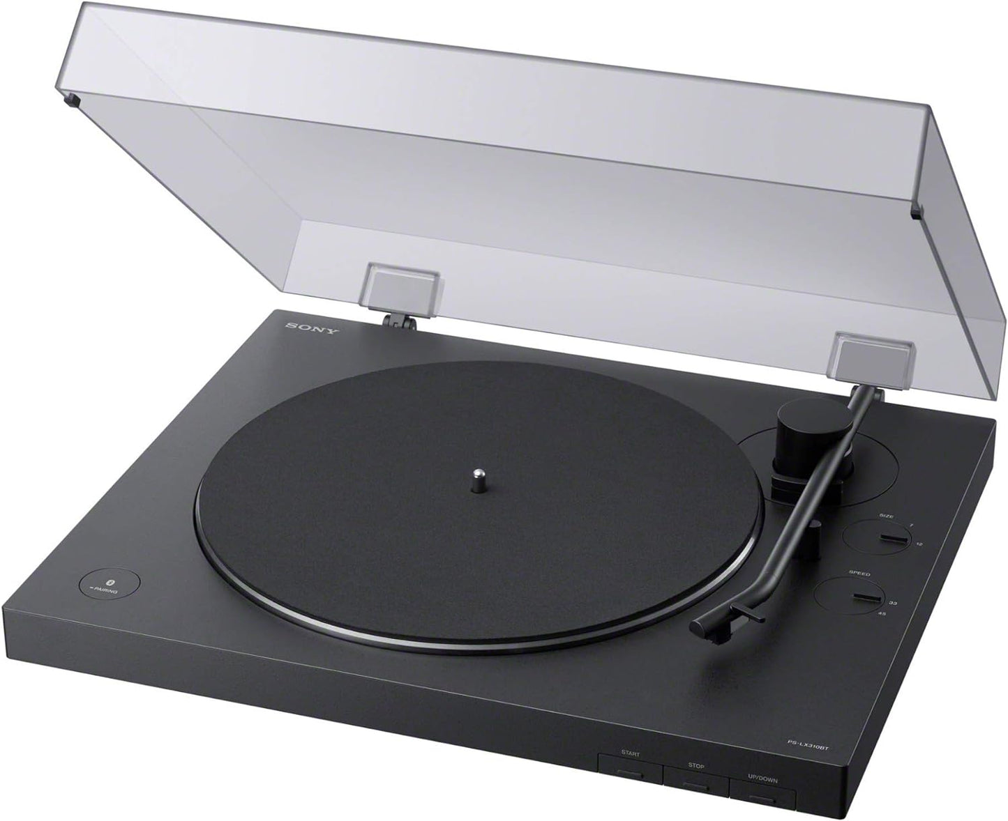 PS-LX310BT Belt Drive Turntable: Fully Automatic Wireless Vinyl Record Player with Bluetooth and USB Output Black