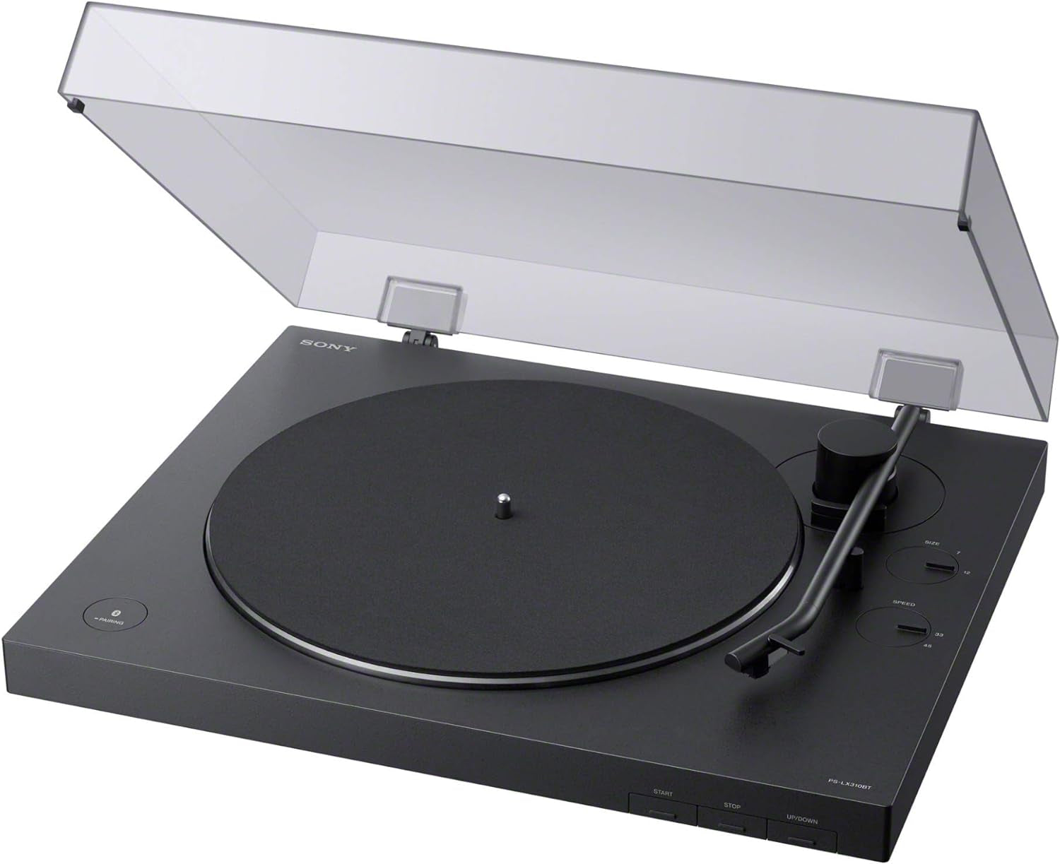 PS-LX310BT Belt Drive Turntable: Fully Automatic Wireless Vinyl Record Player with Bluetooth and USB Output Black