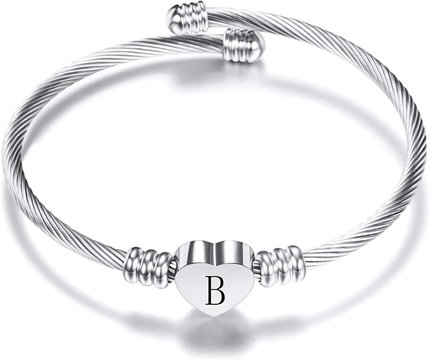 A-Z Initial Heart Bracelet