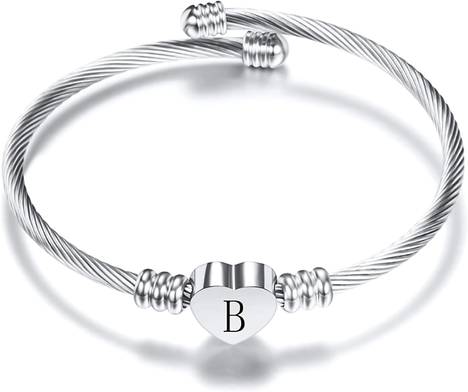 A-Z Initial Heart Bracelet
