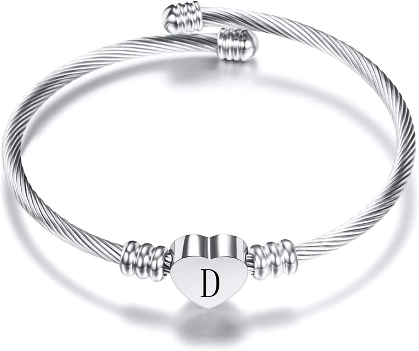 A-Z Initial Heart Bracelet