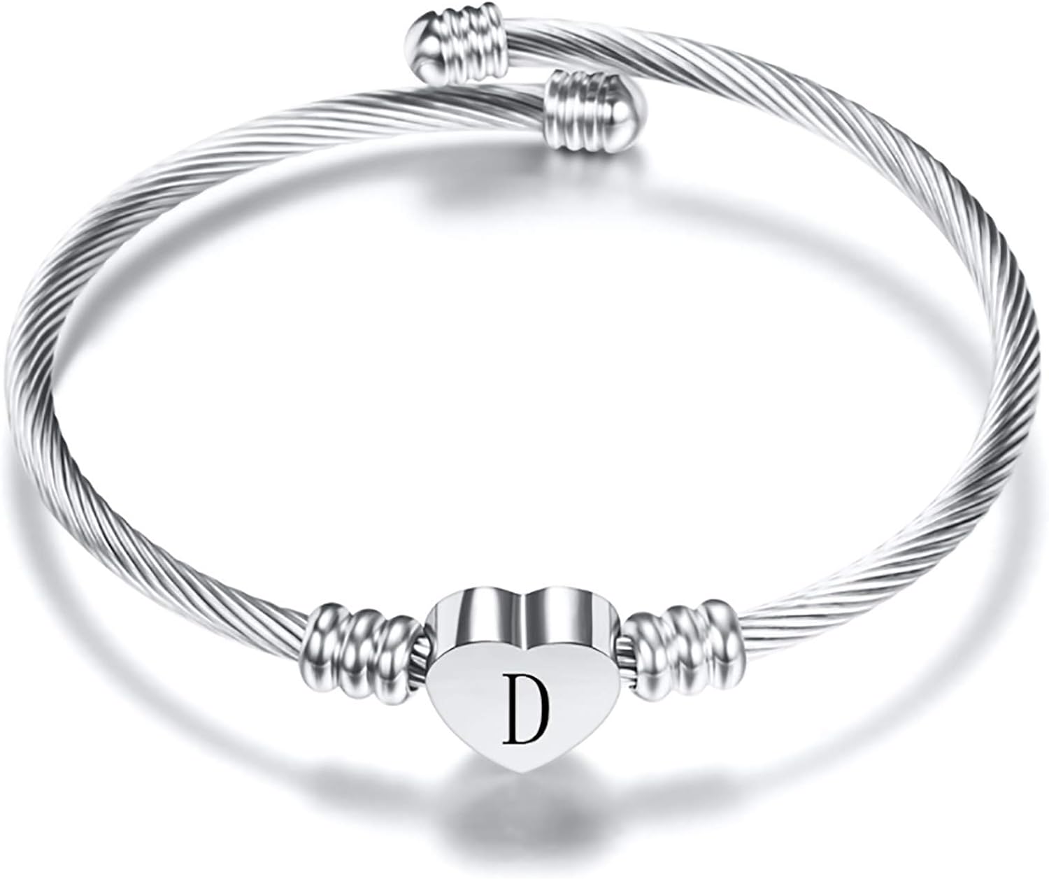 A-Z Initial Heart Bracelet