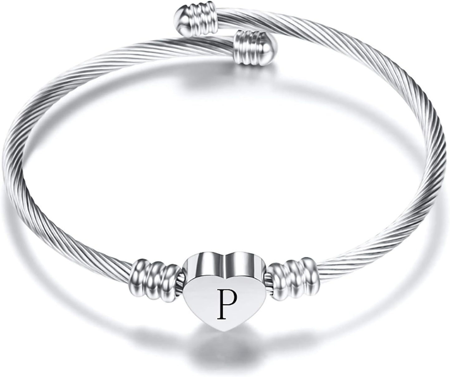 A-Z Initial Heart Bracelet