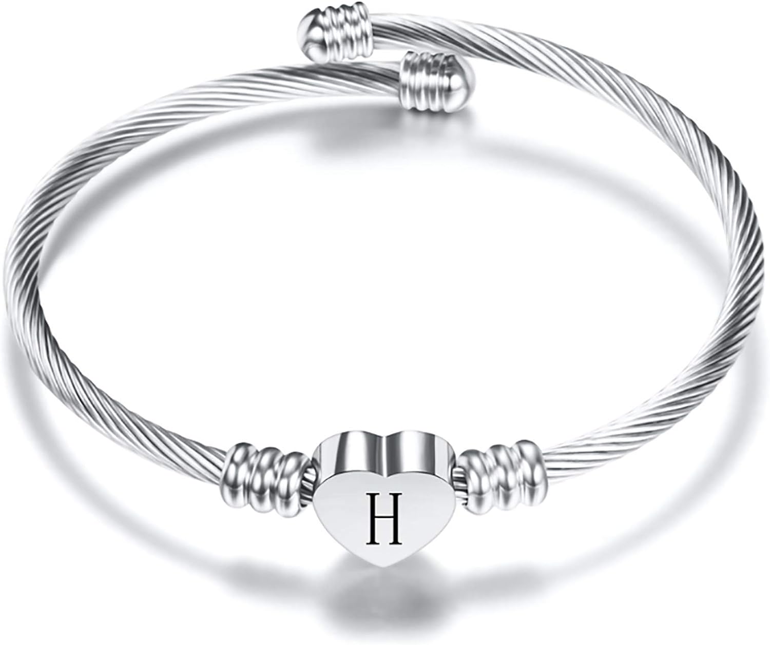 A-Z Initial Heart Bracelet