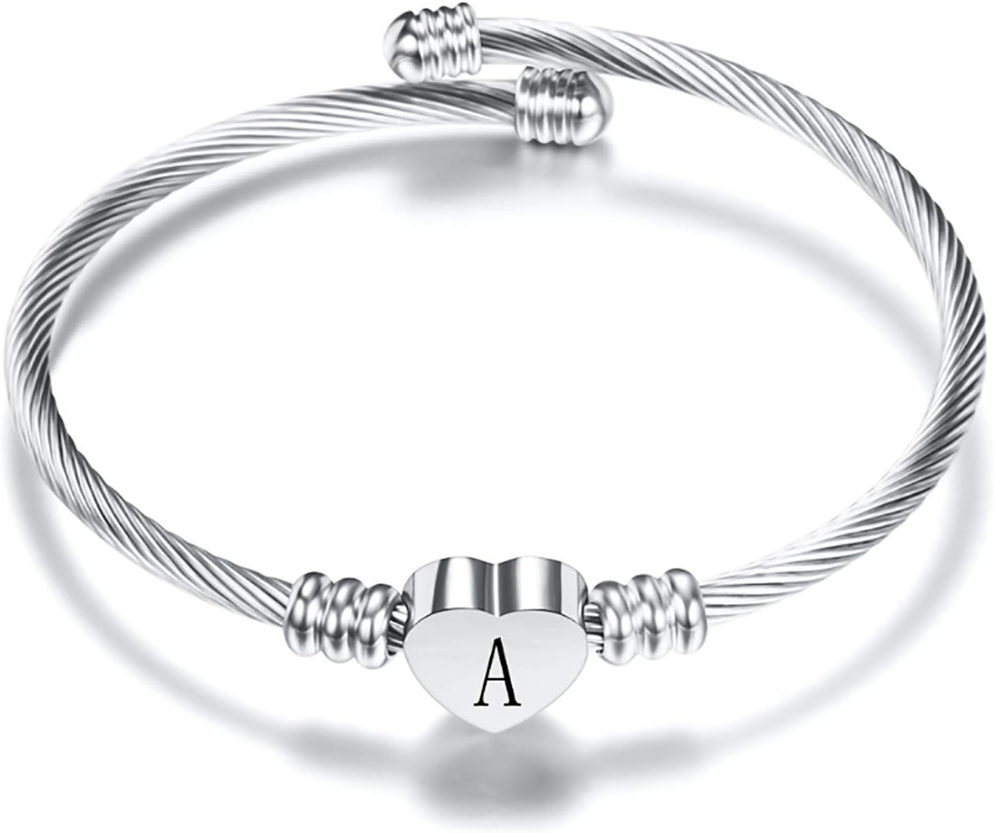 A-Z Initial Heart Bracelet