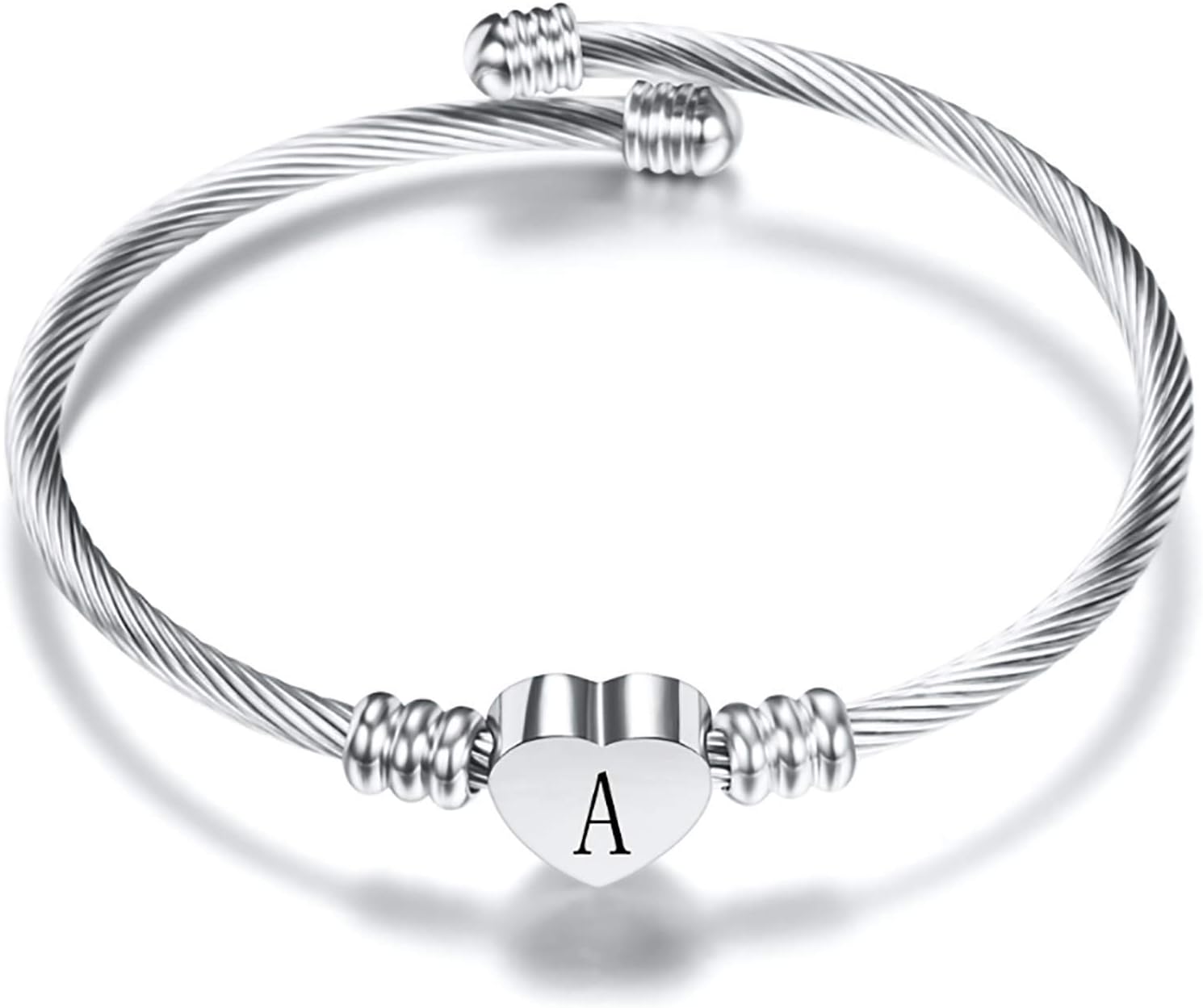 A-Z Initial Heart Bracelet