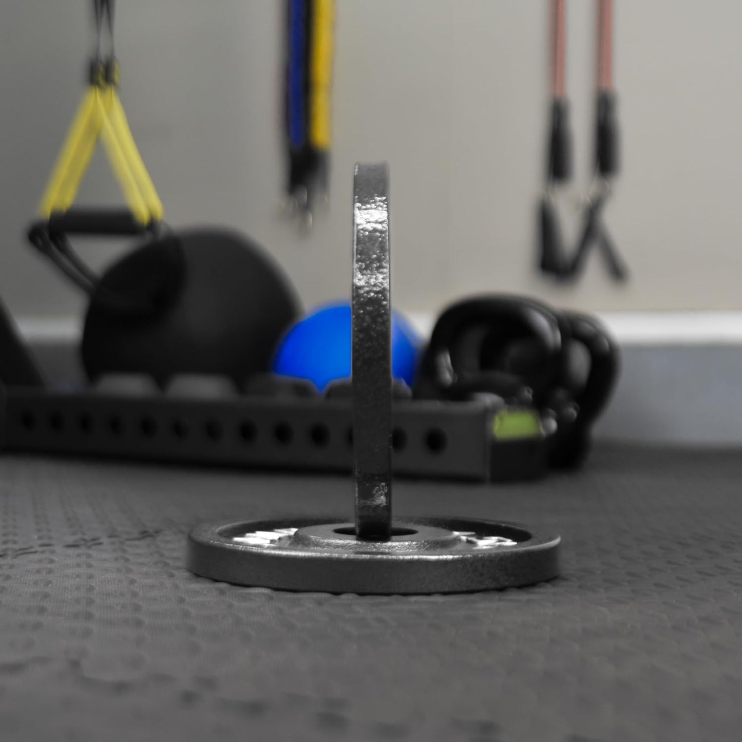 Steel Weight Plates 85LB Set - Olympic 2 Inch Center Premium Coating 2X 25Lb, 10Lb, 5Lb, and 2.5Lb for Olympic Weight Lifting Barbells