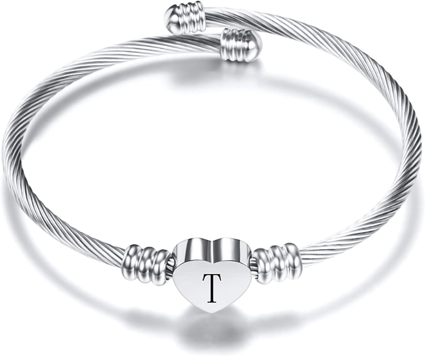 A-Z Initial Heart Bracelet