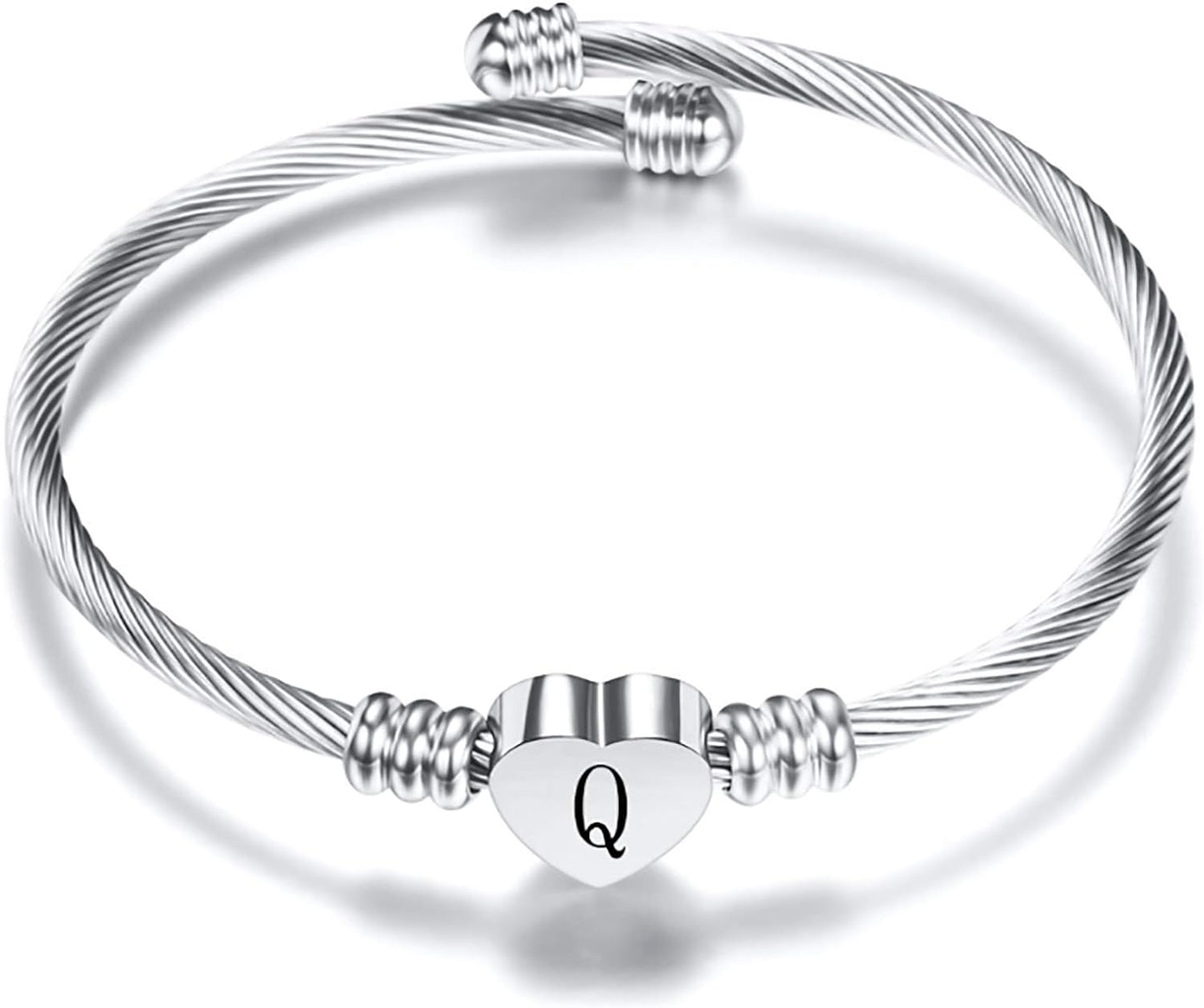 A-Z Initial Heart Bracelet