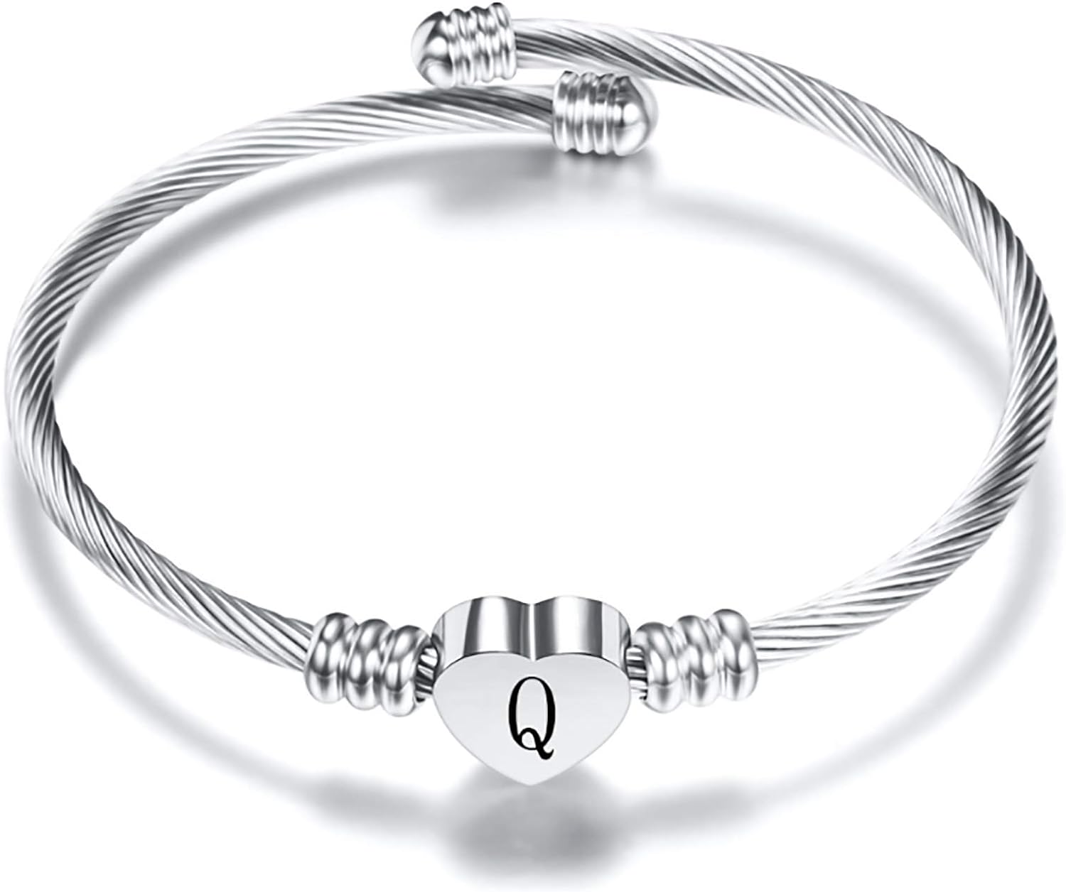 A-Z Initial Heart Bracelet
