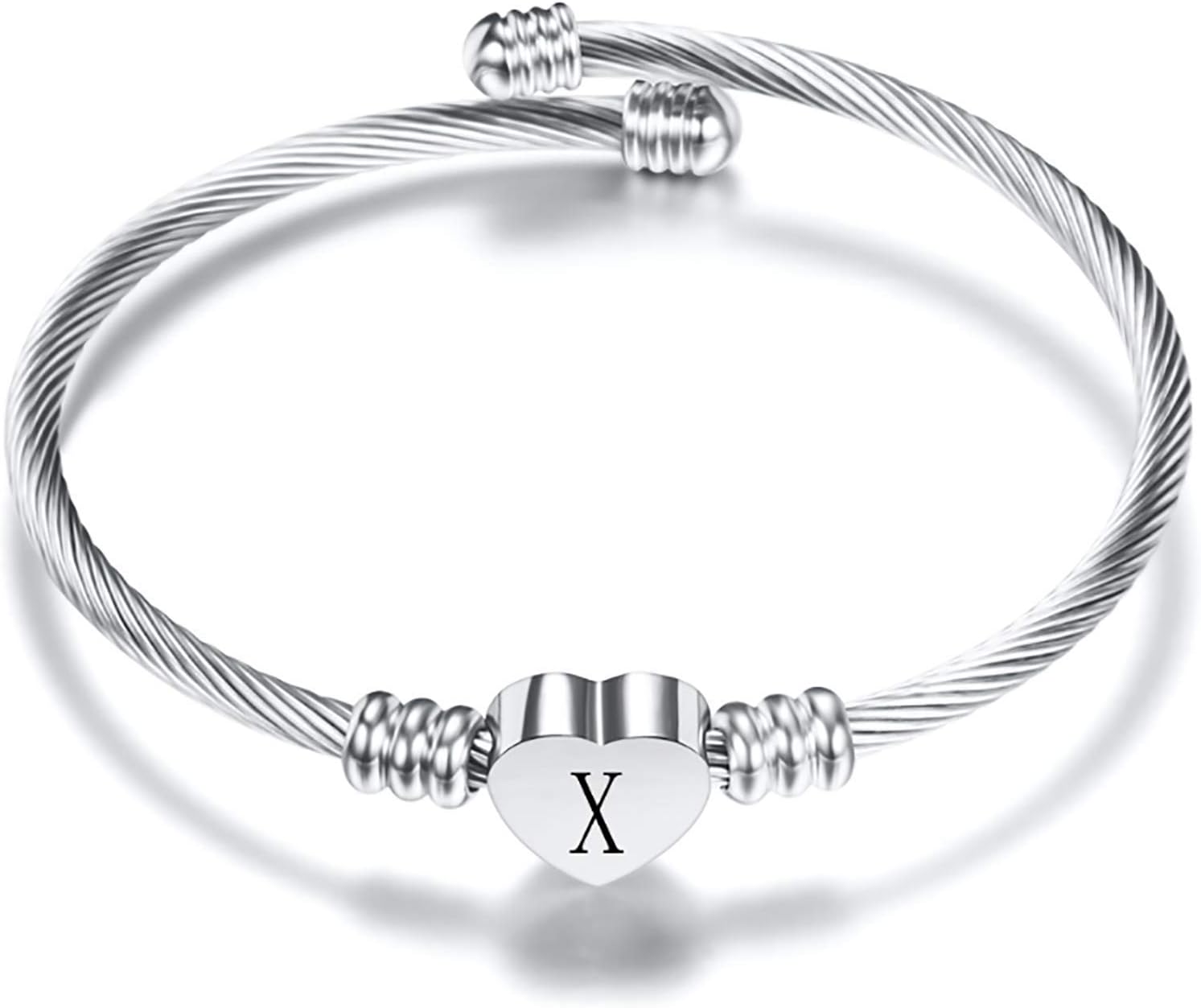 A-Z Initial Heart Bracelet