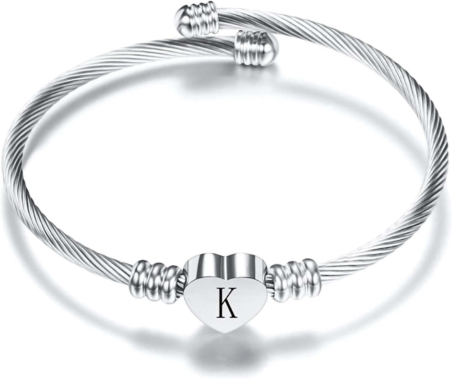 A-Z Initial Heart Bracelet
