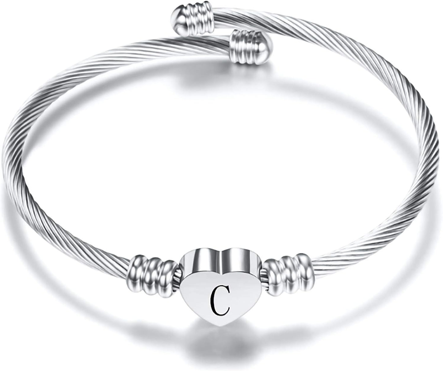 A-Z Initial Heart Bracelet