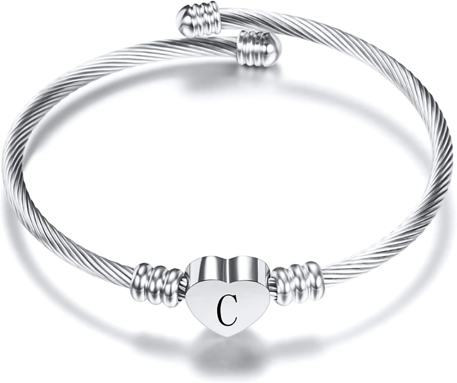 A-Z Initial Heart Bracelet