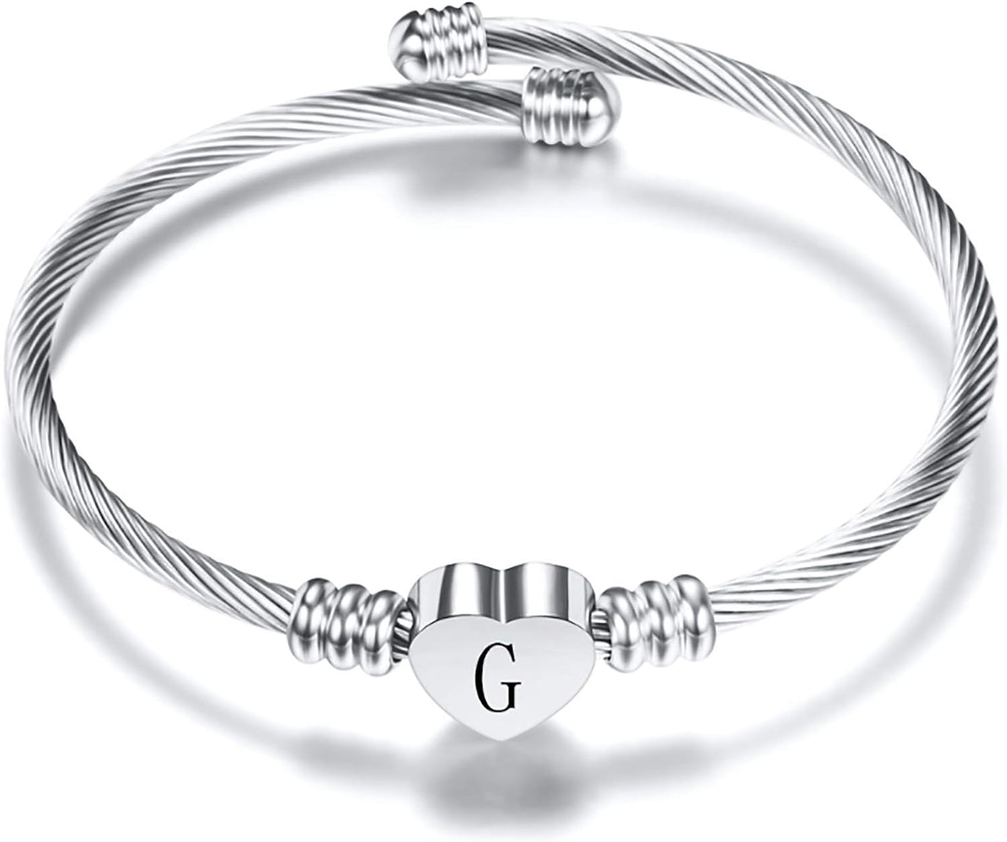 A-Z Initial Heart Bracelet