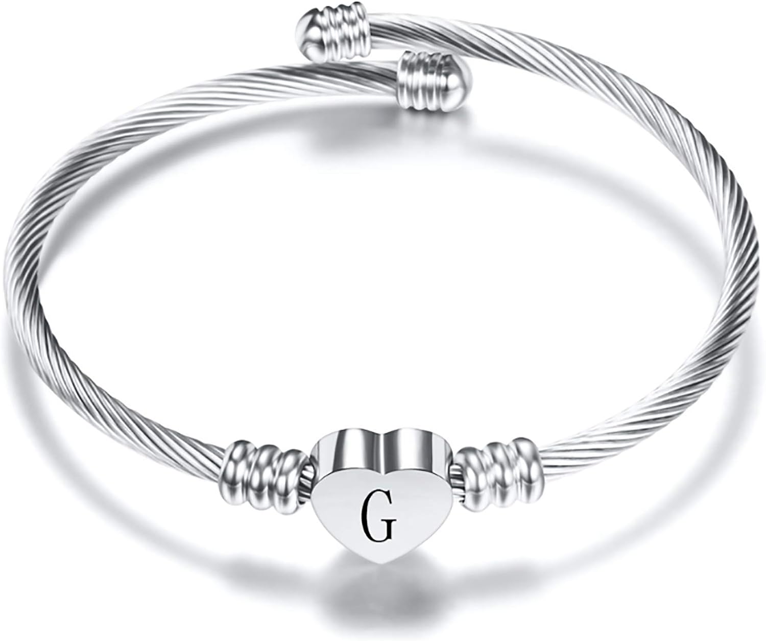 A-Z Initial Heart Bracelet