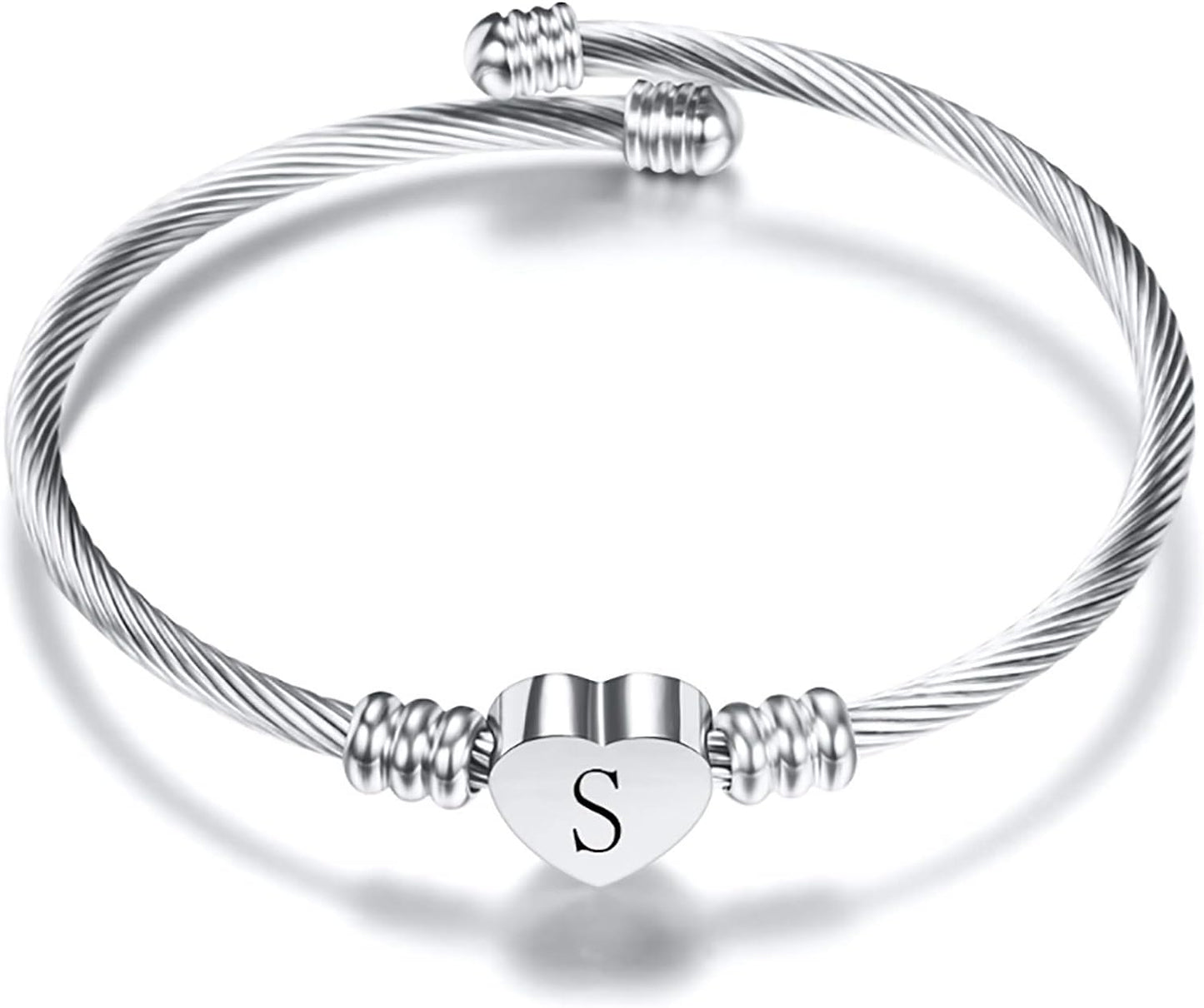 A-Z Initial Heart Bracelet