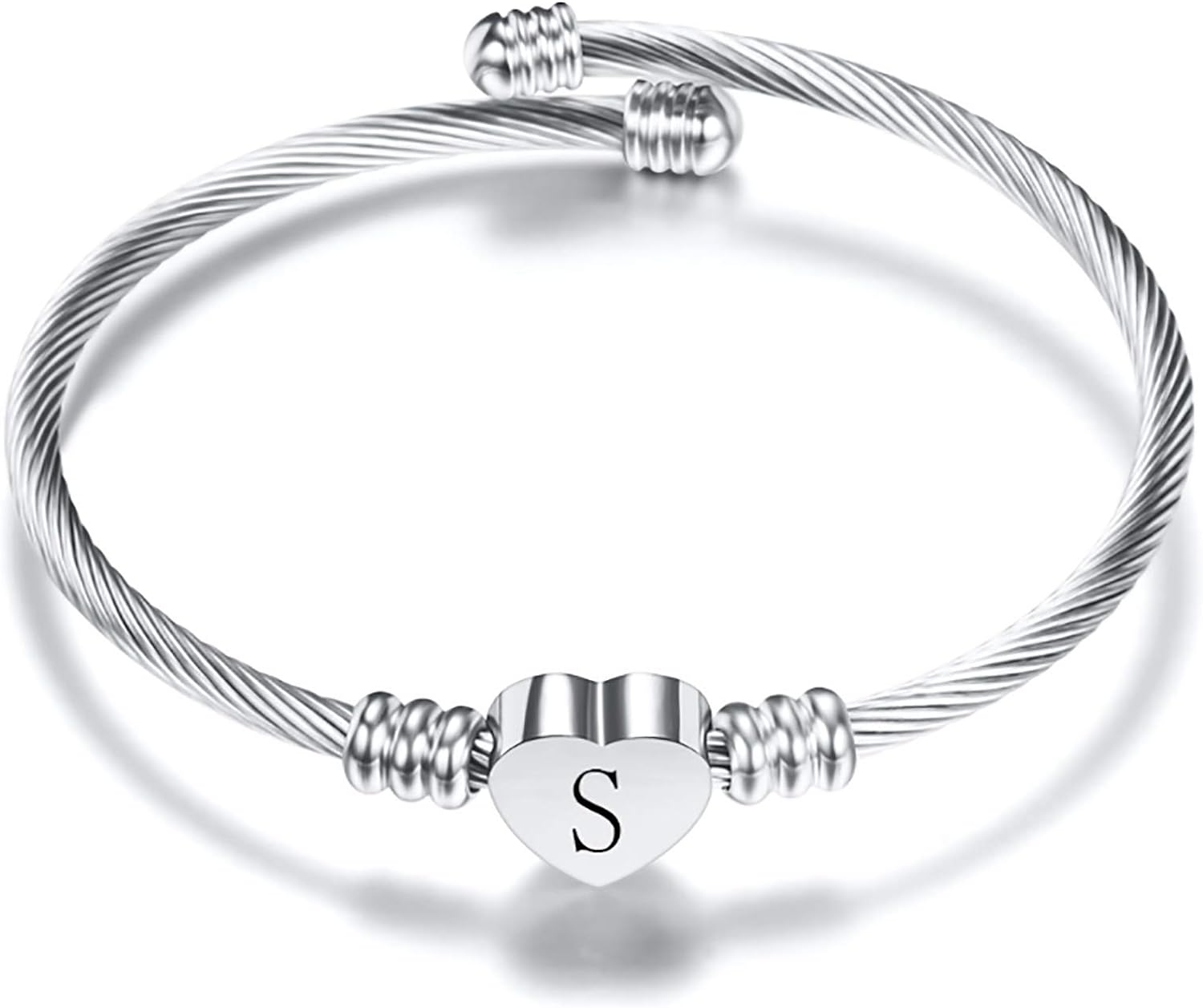 A-Z Initial Heart Bracelet