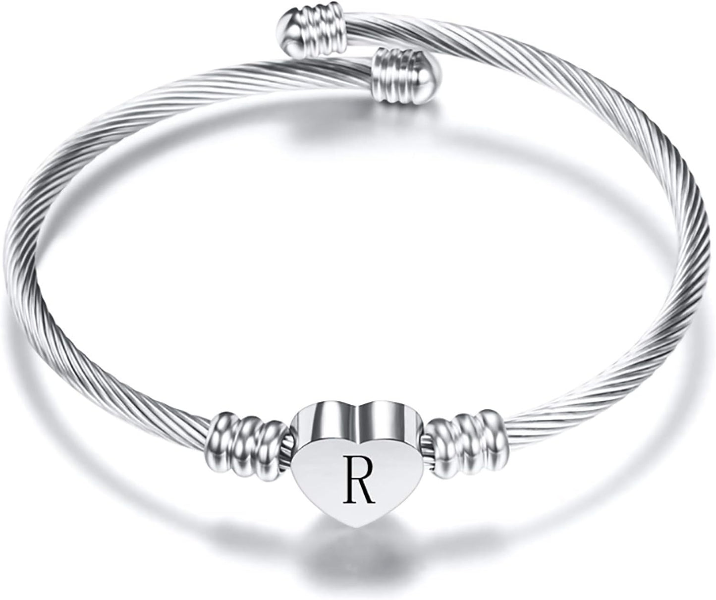 A-Z Initial Heart Bracelet