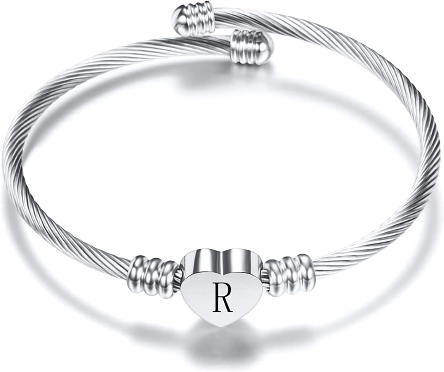 A-Z Initial Heart Bracelet