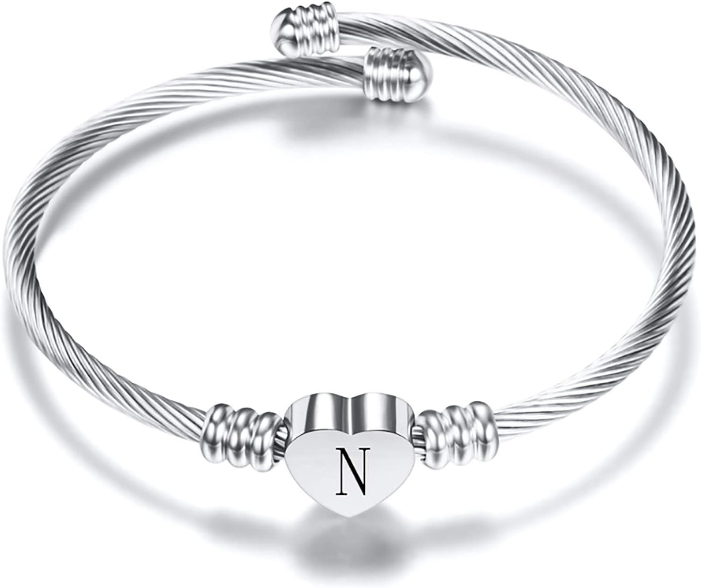 A-Z Initial Heart Bracelet