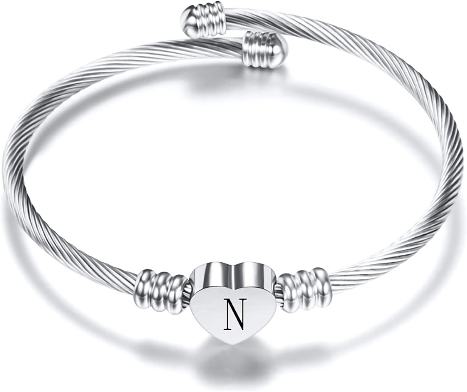 A-Z Initial Heart Bracelet