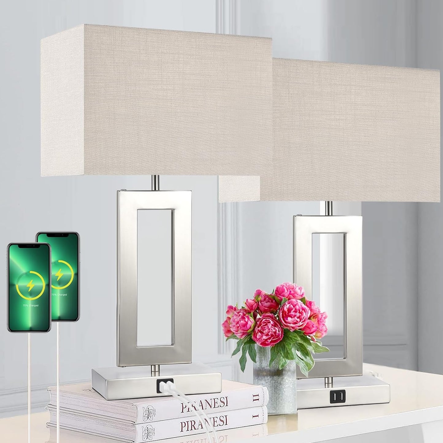 Act Fast: 22" Bedroom Lamp Set