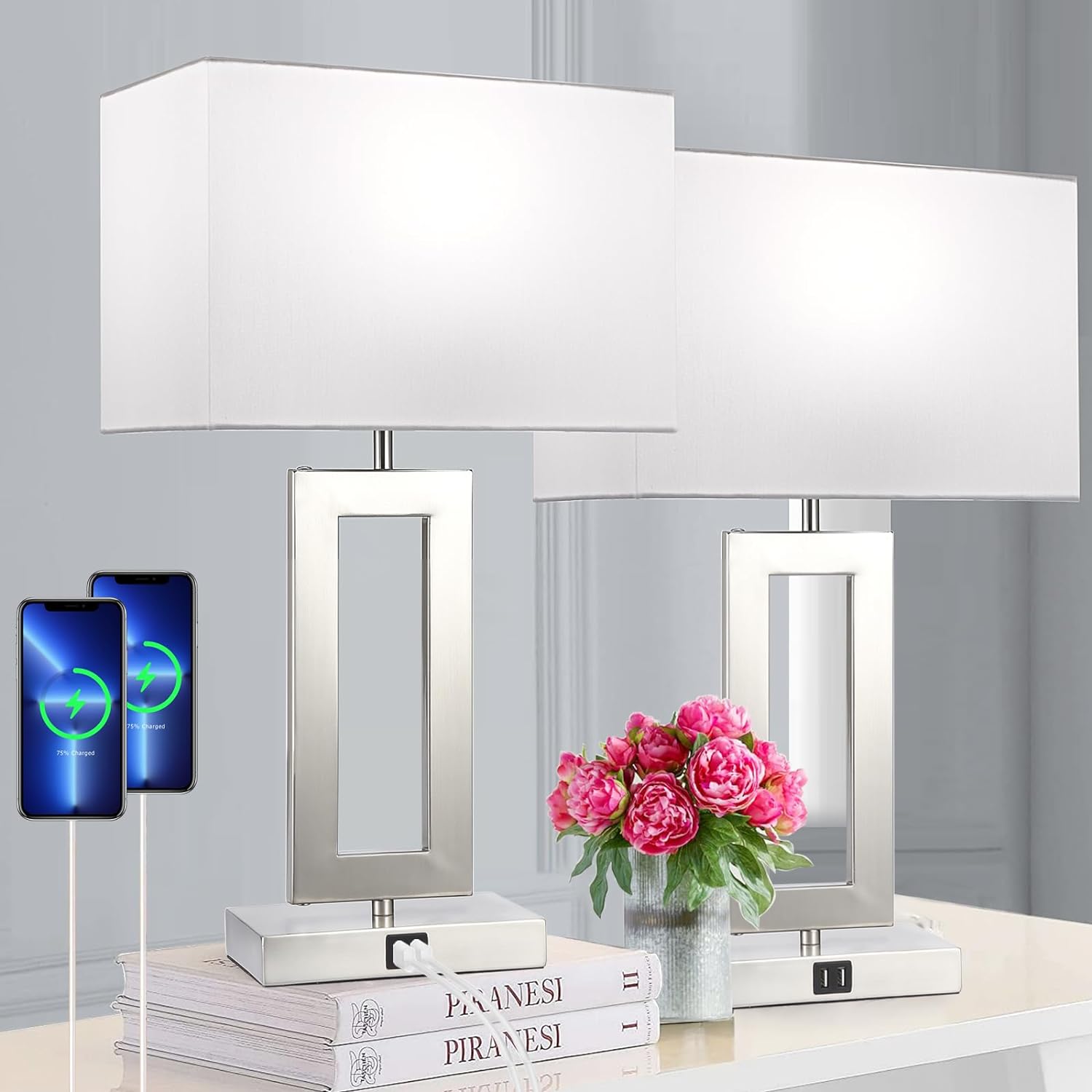 Act Fast: 22" Bedroom Lamp Set