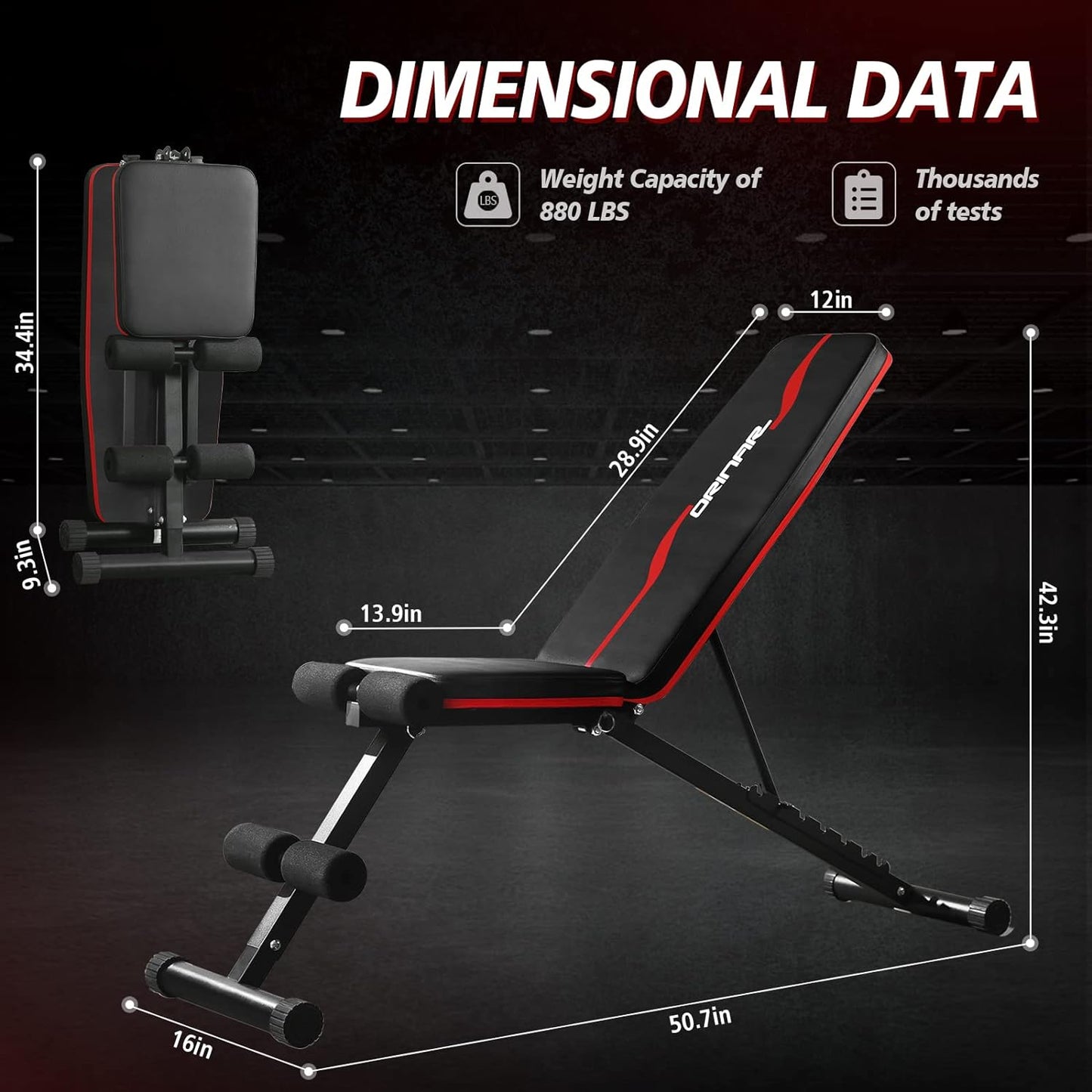 Weight Bench Press, Strength Training Adjustable Workout Benches for Full Body, Gym Benches for Incline Decline Exercise