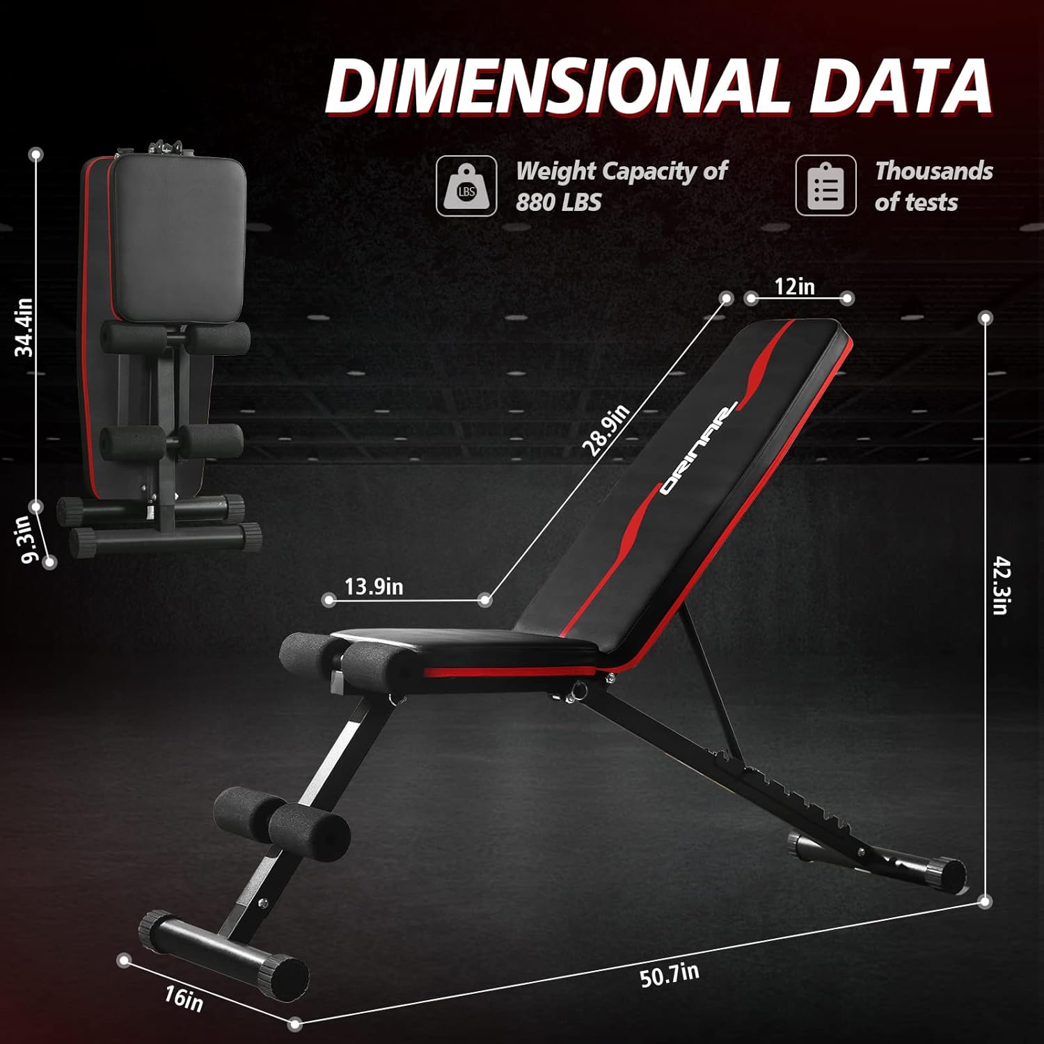 Weight Bench Press, Strength Training Adjustable Workout Benches for Full Body, Gym Benches for Incline Decline Exercise