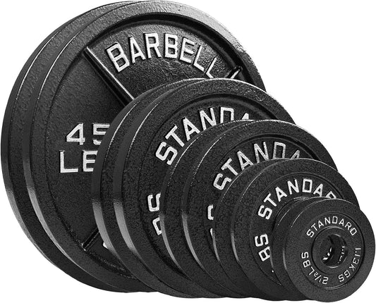 Steel Olympic Plates 175Lb Set - Olympic Standard Premium Coated 2.5Lb, 5Lb, 10Lb, 25Lb, 45Lb Pairs for Weight Lifting Powerlifting