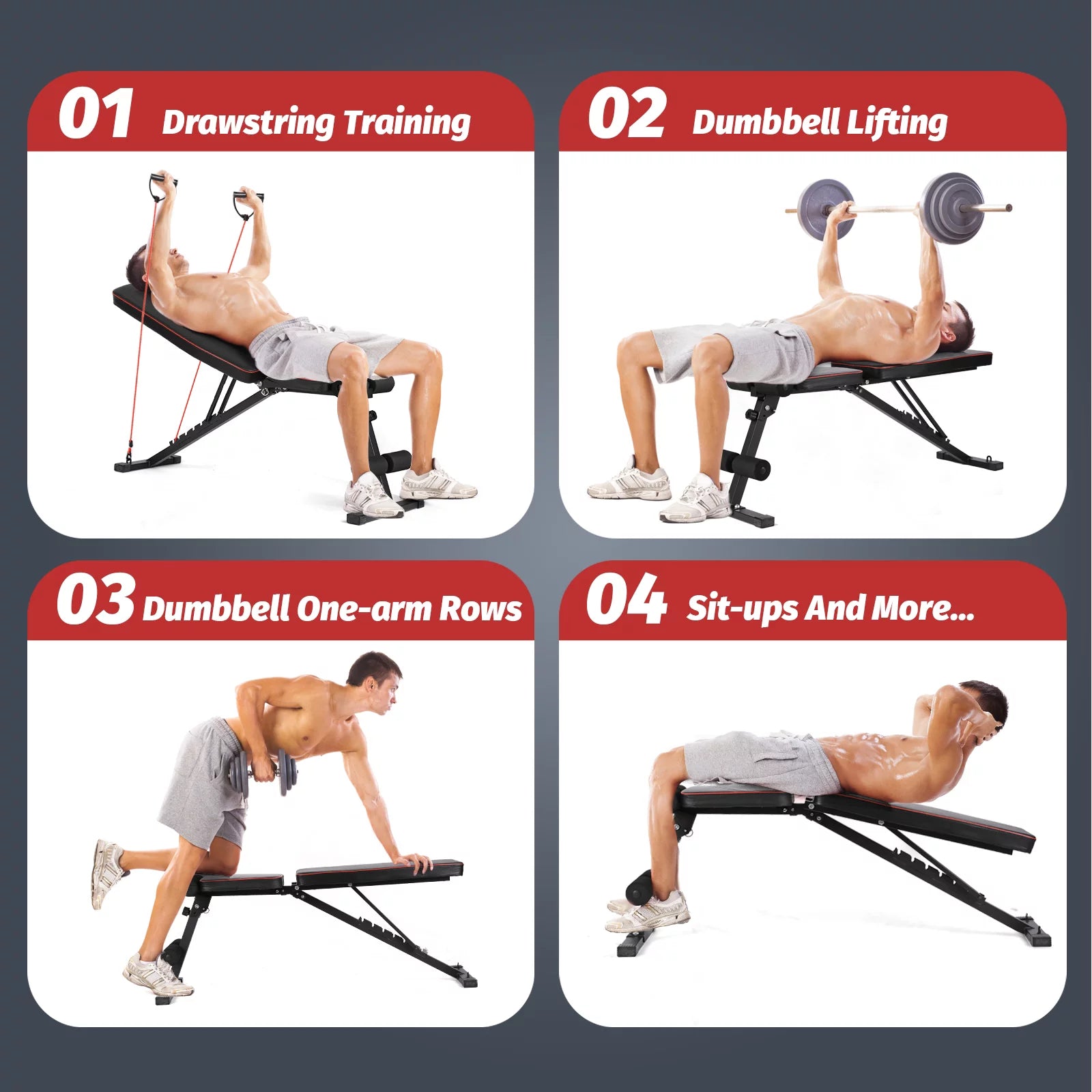Adjustable Weight Bench for Full Body Workouts Exercise Training