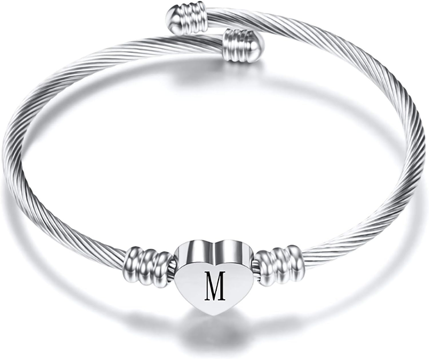 A-Z Initial Heart Bracelet