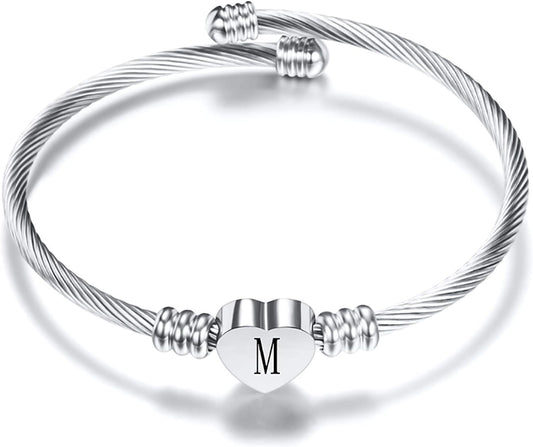 A-Z Initial Heart Bracelet