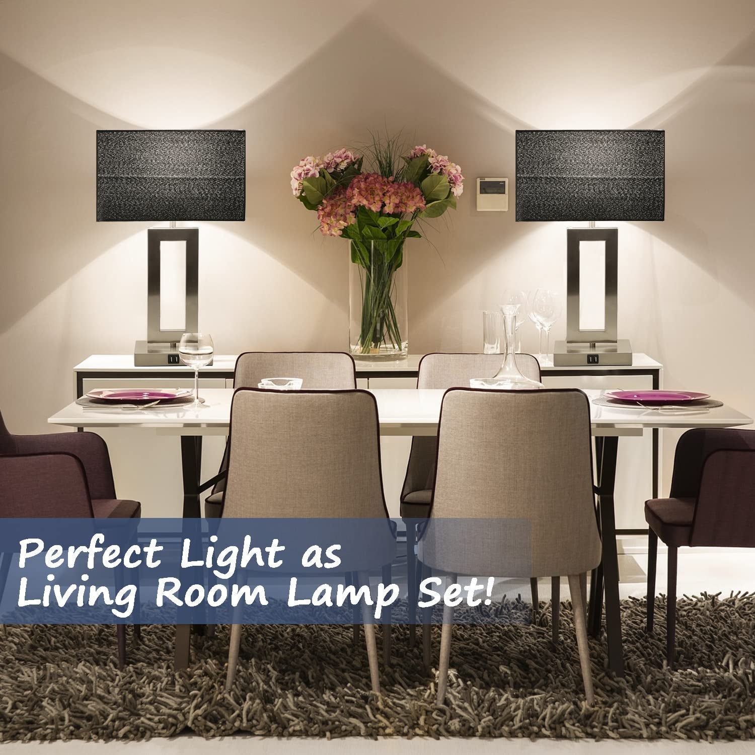 Act Fast: 22" Bedroom Lamp Set