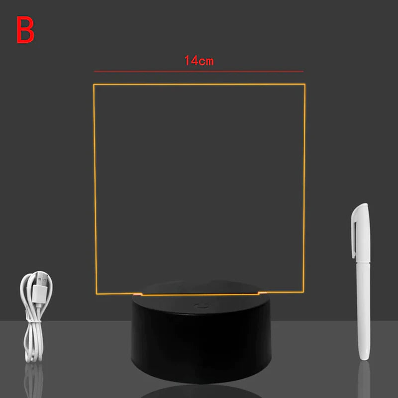 LED Scribble Light with Black Base