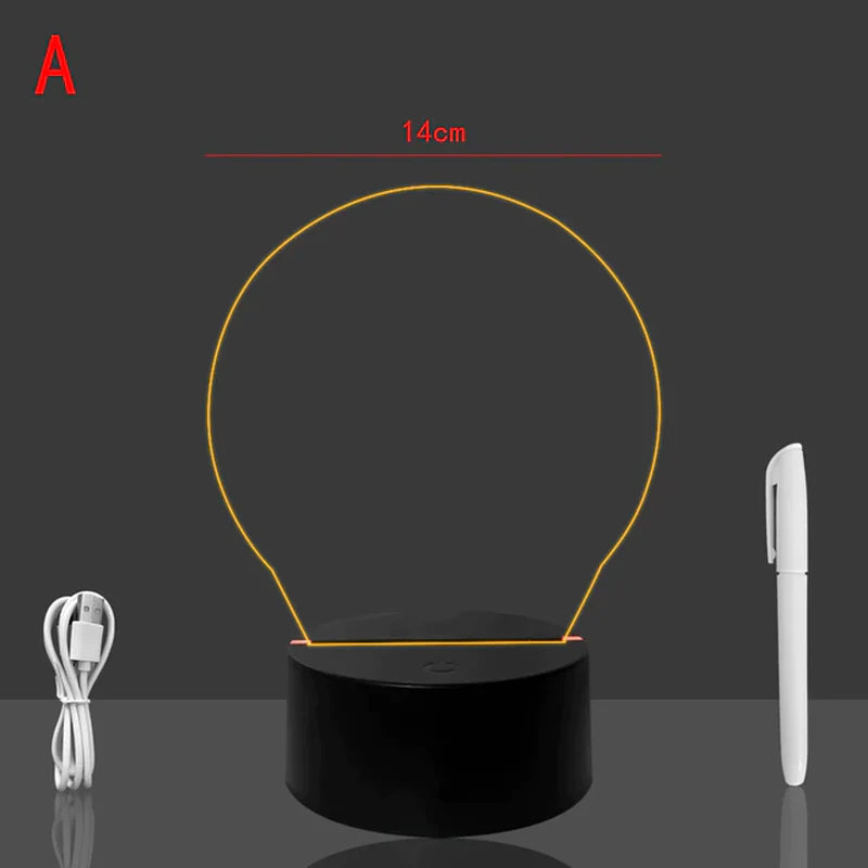 LED Scribble Light with Black Base
